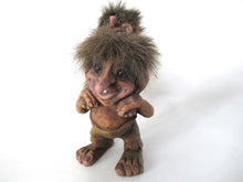 Nyform Troll 178, Troll w child, handmade in Norway (Goblin, Gremlin, Hob, Imp, Gnome, Hobgoblin, Elf, Pixy)