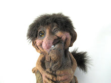 Nyform Troll, Troll with dog handmade in Norway. (Goblin, Gremlin, Hob, Imp, Gnome, Hobgoblin, Elf, Pixy)