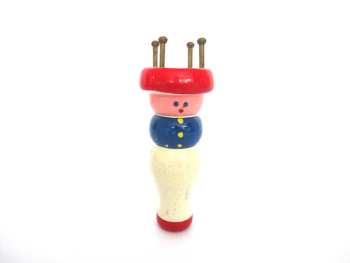 Vintage Wooden Knitting Doll, French Knitting, Bobbin Doll, Sewing supply, Knitting Nancy.