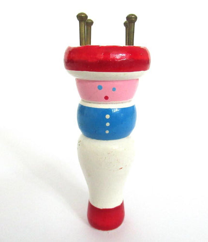 Vintage Wooden Knitting Doll, French Knitting, Bobbin Doll, Sewing supply, Knitting Nancy.