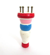 Vintage Wooden Knitting Doll, French Knitting, Bobbin Doll, Sewing supply, Knitting Nancy.