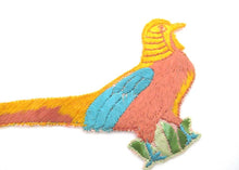 Applique, 1930s Vintage Embroidered Bird applique, patch. Vintage patch, sewing supply. Crazy Quilt.