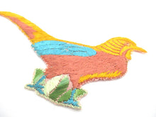 Applique, 1930s Vintage Embroidered Bird applique, patch. Vintage patch, sewing supply. Crazy Quilt.