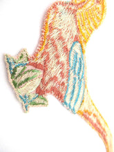 Applique, 1930s Vintage Embroidered Bird applique, patch. Vintage patch, sewing supply. Crazy Quilt.