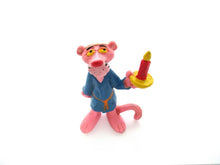 Pink Panther in Bathrobe holding a Candle Pvc Figurine Bully 1983 United Artists West Germany.