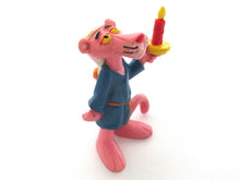 Pink Panther in Bathrobe holding a Candle Pvc Figurine Bully 1983 United Artists West Germany.