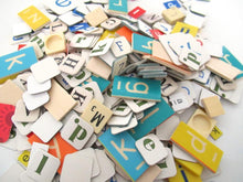 400+ pcs mixed letter tiles, lot letter mix, game pieces. Assortment scrapbook letters, alphabet mix, word art supply.
