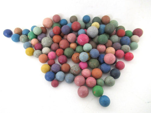 Marbles, Set of 100 Antique Clay Marbles, Antique marbles.
