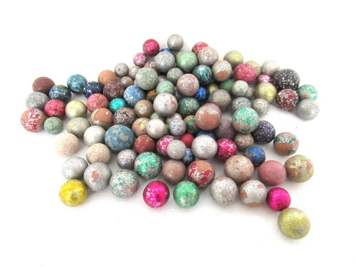 Marbles, Set of 100 Antique Clay Marbles, Antique marbles.