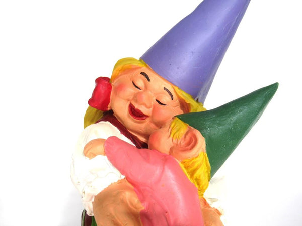 Gnome with Child, 8 INCH Lisa the Gnome after a design by Rien Poortvliet, David the Gnome.