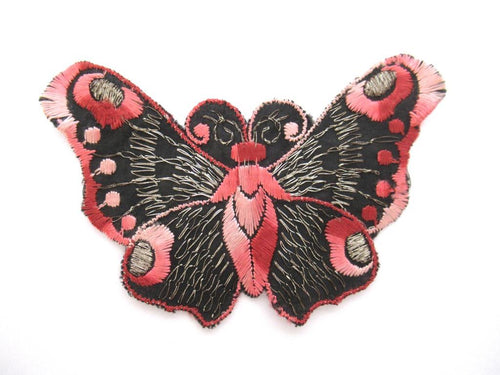 Butterfly 1930s vintage embroidered applique. Vintage patch, sewing supply. Applique, Crazy quilt.