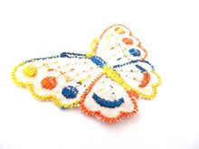 Small Vintage butterfly applique, 1930s vintage embroidered applique. Vintage patch, sewing supply.