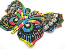 Butterfly applique, 1930s vintage embroidered applique. Vintage patch, sewing supply. Applique, Crazy quilt.