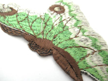 Antique Green Butterfly applique, Vintage patch, Crazy quilt.