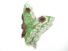 Antique Green Butterfly applique, Vintage patch, Crazy quilt.
