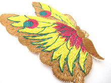Authentic Antique Collectible Butterfly applique, 1930s  embroidered applique. Vintage patch, Applique, Crazy quilt.