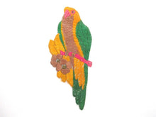 Bird Applique 1930s Vintage Embroidered Bird  Parrot applique. Sewing supply.