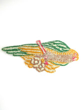 Bird Applique 1930s Vintage Embroidered Bird  Parrot applique. Sewing supply.