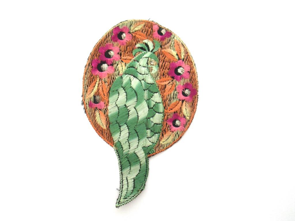 Bird Applique 1930s Vintage Embroidered Bird applique, application, patch. Vintage patch, sewing supply.