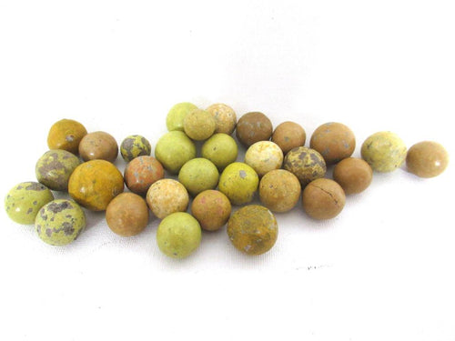 Clay Marbles, Set of 30 Antique Clay Marbles, Antique marbles.
