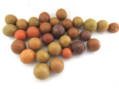 Clay Marbles, Set of 30 Antique Clay Marbles, Antique marbles.