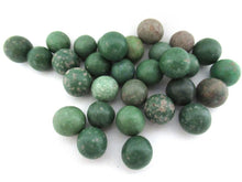 Green Clay Marbles, Set of 30 Antique Clay Marbles, Antique marbles.