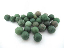 Green Clay Marbles, Set of 30 Antique Clay Marbles, Antique marbles.