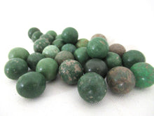 Green Clay Marbles, Set of 30 Antique Clay Marbles, Antique marbles.