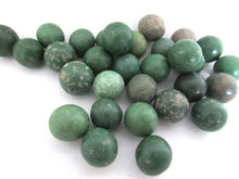 Green Clay Marbles, Set of 30 Antique Clay Marbles, Antique marbles.