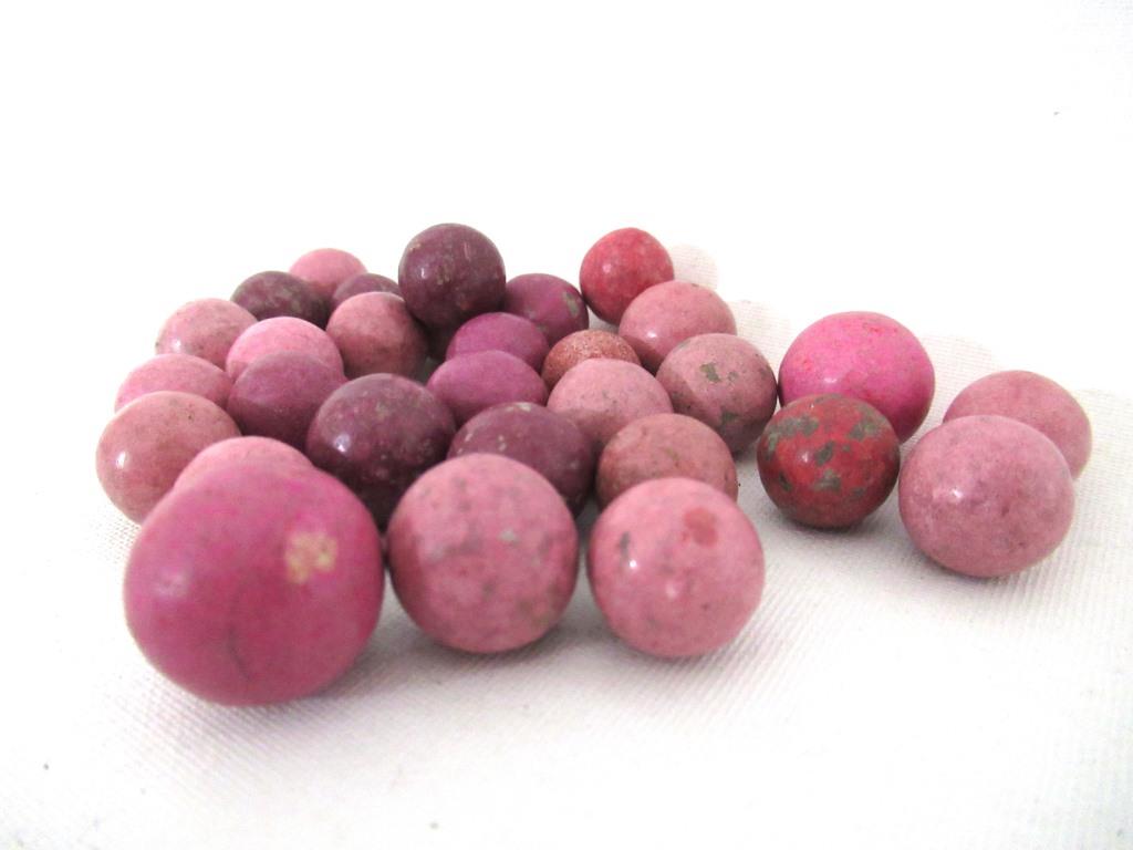 Clay Marbles, Set of 30 Antique Clay Marbles, Antique marbles. UpperDutch