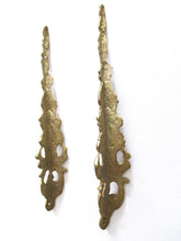 A Set of 2 Antique Brass Ornaments / Corners. Authentic antique hardware, embellishment restoration supply.