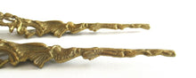 A Set of 2 Antique Brass Ornaments / Corners. Authentic antique hardware, embellishment restoration supply.