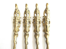 A Set of 4 Antique Brass Ornaments / Corners. Authentic antique hardware, embellishment restoration supply