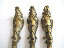 A Set of 3 Antique Brass Ornaments / Corners. Authentic antique hardware, embellishment restoration supply.