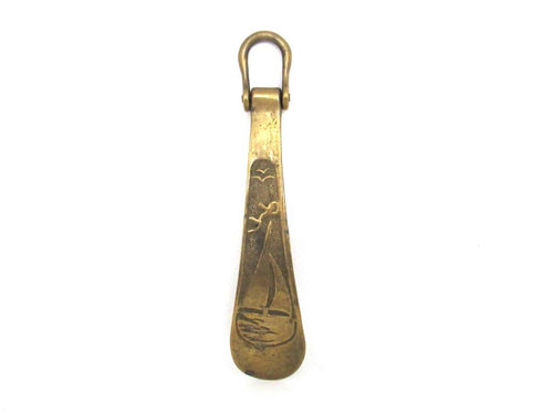 Shoe Horn. Shoe Spoon. Antique brass shoe horn.