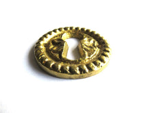 1 (ONE) small brass vintage Keyhole cover, escutcheon, key hole frame, plate.