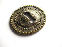 1 Vintage Solid Brass Keyhole cover, escutcheon, keyhole frame, Ram, Empire.