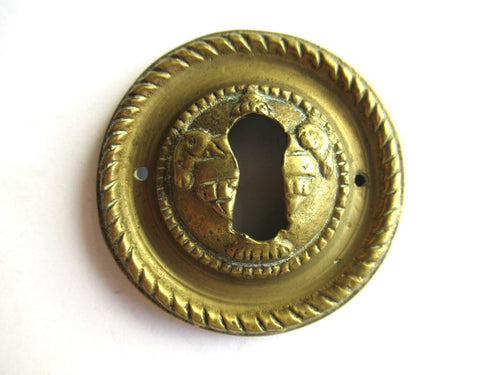 Heavy Solid Brass Keyhole cover, escutcheon, keyhole frame, Ram, Empire.