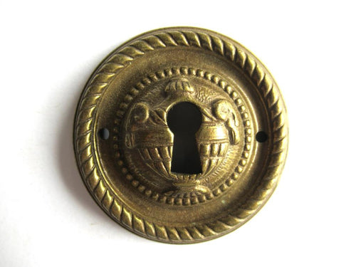 Heavy Solid Brass Keyhole cover, escutcheon, keyhole frame, Ram, Empire.
