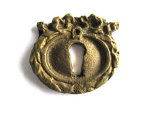 Antique Solid Brass Keyhole plate, cover, escutcheon, keyhole frame.
