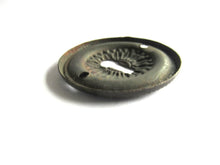 Vintage Thin Pressed Keyhole cover, floral design.