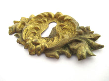 Set of 3 Antique thin Brass Stamped, pressed Brass, Copper Ornaments. Brass furniture appliques.