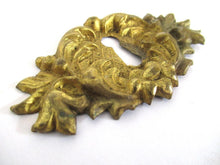 Set of 3 Antique thin Brass Stamped, pressed Brass, Copper Ornaments. Brass furniture appliques.