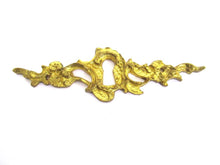 1 (ONE) Antique ornated brass keyhole cover Ornamental escutcheon Cabinet Hardware Furniture applique.