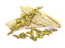 1 (ONE) Antique ornated brass keyhole cover Ornamental escutcheon Cabinet Hardware Furniture applique.