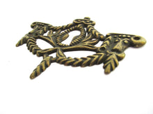 Antique Rams Head Keyhole cover, Antique brass escutcheon, keyhole frame, plate, goat, ram.