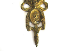 1 (ONE) Antique Brass Ornate Escutcheon, keyhole cover, Empire.