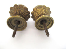Antique Pinecone, Acorn Finials - Set of 2 - Brass Ornament.