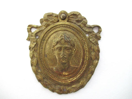 Hidden Keyhole escutcheon. Authentic antique Solid Brass Keyhole cover Swivel. Furniture Hardware.