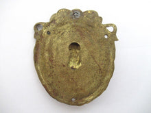 Hidden Keyhole escutcheon. Authentic antique Solid Brass Keyhole cover Swivel. Furniture Hardware.